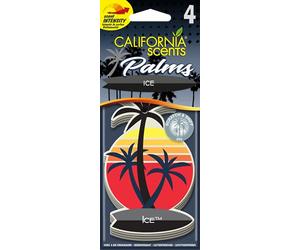 California Car Scents E302692400 Palms Ice Lot de 4 désodorisants