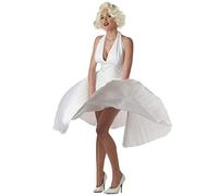California Costumes 00748 Deluxe Marilyn Celebrity Adult Costume, Solid, White, One Size