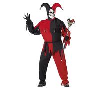 California Costumes 01613 Déguisement de bouffon maléfique/Joker rouge et noir pour homme Taille Plus 4XL - 5XL EU