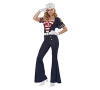 California Costumes Costume de marin pour femme, Bleu roi/blanc/rouge, Small