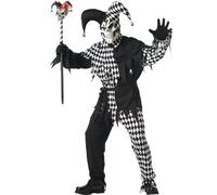 California Costumes Evil Jester Costume,Blackwhite,X-Large