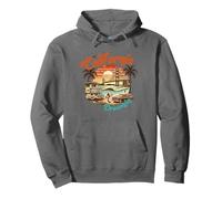California Dreaming Palmier rétro coucher de soleil Sweat à Capuche
