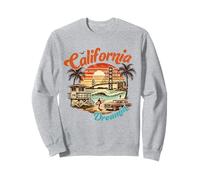 California Dreaming Palmier rétro coucher de soleil Sweatshirt