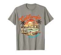 California Dreaming Palmier rétro coucher de soleil T-Shirt