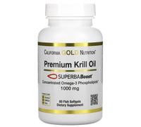 California Gold Nutrition, Huile de Krill Premium avec SUPERBABoost, 1 000 mg, 60 Gélules Molles en Gélatine de Poisson
