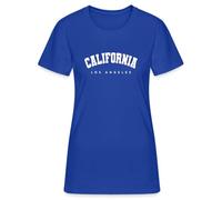 California Los Angeles - Style rétro College Motif Côte Ouest - Design USA pour les fans de Californie et de style de vie américain T-shirt pour femme, bleu, L