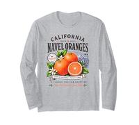 California Navel Oranges Vintage Fruit Distressed Retro Manche Longue