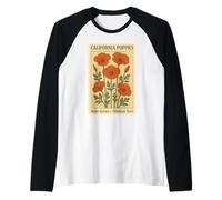 California Poppy Botanical Vintage Art Manche Raglan