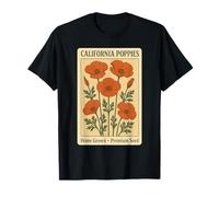 California Poppy Botanical Vintage Art T-Shirt