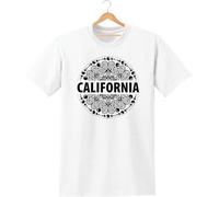 California Printed Mens Women T Shirts Party Trip Tour Cool Swag Summer Tee-Black Manches Courtes(3X-Large)