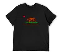 California Republic Bear Bear Flag California Flag USA America Mens T-Shirt Unisex Black Top Tee XXL