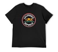 California Republic Circle Patch Grizzly Bear Chill Mens T-Shirt Unisex Black Top Tee XXL