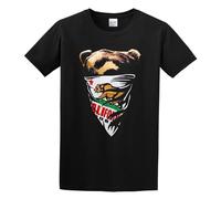California Republic White Bandana Bear Mens T-Shirt Unisex Black Top Tee XXL