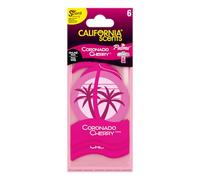 California Scents, Boite de Parfum, Lot de 4 Désodorisants Voiture Parfum Cerise Coronado, Accessoire Pour Éliminer les Odeurs, Senteur Longue Durée et Ajustable