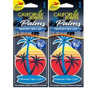 California Scents Désodorisant Palm Tree - Newport New Car - 1 pièce, Bleu (Lot de 2)