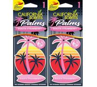 California Scents Palms désodorisant Shasta Strawberry, Rose (Lot de 2)