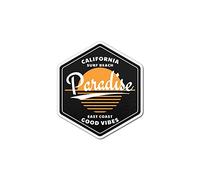 California Surf Beach Paradise Sticker Decal East Coast Good Vibes