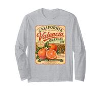 California Valencia Oranges Vintage Fruit Vieilli rétro Manche Longue