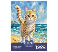 Californie Chat Brillant 1000 Pièces Animaux Puzzle Défi Jouet Jeu Éducatif Puzzles Décorationd’intérieur pour Adulte Adultes Cadeaux 70x50cm/1000pcs