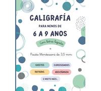Caligrafía para nenos de 6 a 9 anos: Caligrafía con letra ligada e pauta Montessori 3.5mm