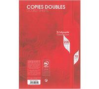 Clairefontaine Copies doubles Calligraphe 7000/2615 non perforées 200p A4 grands carreaux 70 g