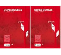 Caligraphe - Calligraphe 7000-2616 - Copies doubles non perforées - 200 pages petits carreaux - Format A4-70 g (Lot de 2)