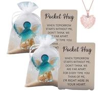 Câlin d'ange en Souvenir des Défunts, avec Poème pour La Perte, Plage, Cadeau de Condoléances avec Symbolisme de Guérison, Décorations Funéraires pour Un Service Commémoratif(2pcs)