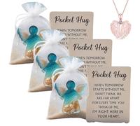 Câlin d'ange en Souvenir des Défunts, avec Poème pour La Perte, Plage, Cadeau de Condoléances avec Symbolisme de Guérison, Décorations Funéraires pour Un Service Commémoratif(3pcs)