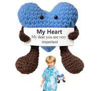 Câlin De Poche | Câlin De Poche En Forme De Cœur Au Crochet, Cadeau Mignon En Laine, Carte « My Dear You Are Very Important », Matériau Sûr Et Inodore, Cœur De 6,5 X 9,5 Cm, Souvenir De Saint-Va