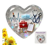 Câlin de poche pour infirmière, cadeau souvenir en forme de cœur, fait à la main en acrylique 2D avec carte, petit câlin d'infirmière, poches pour étudiants en soins infirmiers, personnes soignantes