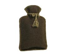 CALINDOO - Bouillotte Eau Chaude En Caoutchouc Naturel Avec Housse Premium Douce - Conçue Dans Un Moule Unique - Bouchon Hermétique - Housse Flanelle Verte - 2L