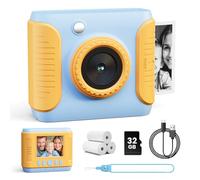 CalineGam Appareil Photo Instantané Enfant, 1080P HD Appareil Photo Numérique Enfant avec Carte 32 Go et Papier Photo, 2,4 Pouces Jouets Enfants, Cadeaux pour Garçons & Filles de 3 à 12 Ans (Bleu)