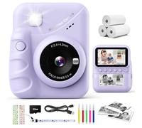 CalineGam Appareil Photo Instantané Enfant, 3,0 Pouces Écran HD 48MP Appareil Photo Enfants avec Carte 32 Go, 1080P Appareil Photo Jouet Cadeau pour Garçons Filles de 3 à 12 Ans (Violet)