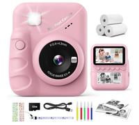 CalineGam Appareil Photo Instantané Enfant, 3,0 Pouces Écran HD 48MP Appareil Photo Enfants avec Carte 32 Go, 1080P Appareil Photo Jouet Cadeau pour Garçons Filles de 3 à 12 Ans (Rosa)