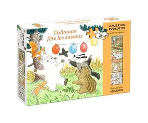 Calinours fête les saisons - 4 puzzles évolutifs - - Frédéric Stehr - Ecole Des Loisirs - Jeux livres objets