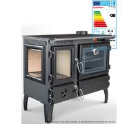 Caliskan 214 3D Gourmet 6.4kW Cuisinière à bois noir mat