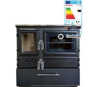 Caliskan 214 Box Gourmet 6.4kW Cuisinière à bois noir mat