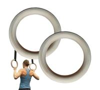 Calisthenics Lot de 2 anneaux d'entraînement pour entraînement de gymnastique avec poignées en bois robustes, sangles réglables en nylon, installation facile | Équipement d'exercice de fitness à