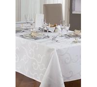 CALITEX Nappe damassé Madigan Blanc 140x350 cm