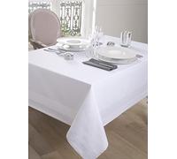 CALITEX Nappe DAMASSEE Bande Satin Blanc (180x180)