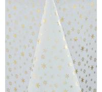 CALITEX Nappe Festive en Tissu Fidelis Blanc - Motif Flocons Parfait pour noël l