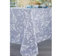 Nappe Rectangle Broceliande Toile Ciree Gris Gris 140 x 250 cm
