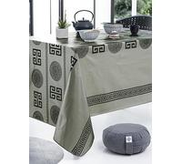 CALITEX Toile Cirée Licy Argent Finition Biais 140x200 cm