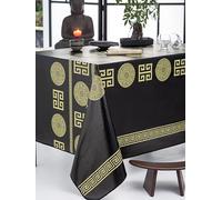 CALITEX Toile Cirée Licy Noir Finition Biais 140x200 cm