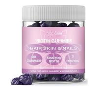 CALIU GUMMY | Gommes Biotine 6000 mcg | Cheveux, Peau & Ongles | 90 Gummies | 3 Mois | Avec Collagène, Acide Folique & Vitamines A-B-C-E | Sans Sucre | Complément Capillaire Végan | Goût Mûre