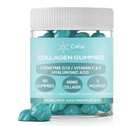 CALIU GUMMY | Gommes de Collagène 400 mg | 90 Gummies | Avec Acide Hyaluronique, Coenzyme Q10 & Vitamines C-E-D | Peau, Cheveux & Articulations | Sans Sucre | Goût Ananas | 3 Mois | Complément Beauté