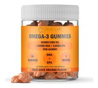 CALIU GUMMY | Gommes Oméga-3 500 mg | DHA 250 mg + EPA 125 mg | 90 Gummies | Saveur Orange | Cœur, Cerveau & Vision | 3 Mois de Cure | Complément d’Huile de Poisson Haute Qualité | Sans Sucre
