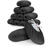 Calkkrer 100 surchaussures jetables, surchaussures non glissantes en tissu premium, respirantes, durables, noir, taille X-Large, adaptées jusqu'à la taille 55 pour homme