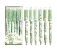 Calkkrer 6 Stück Cartoon Frosch Gelpen, 0,5mm Stylo, Stylo à Encre rétractable, Papeterie esthétique pour Filles, Stylos de Bureau de qualité, Stylos Amusants