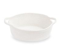 Calkkrer Panier en Corde de Coton tressée Blanche avec poignées, Panier Cadeau Vide, Organisateur Pratique pour Jouets de bébé, Décoration pour Chambre d'enfant